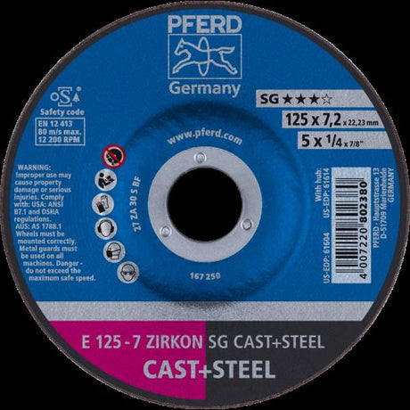PFERD Dischi da sbavo E 125-7 ZIRKON SG CAST+STEEL