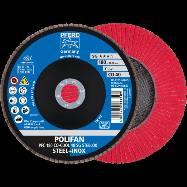 PFERD Dischi lamellari POLIFAN PFC 180 CO-COOL 40 SG STEELOX