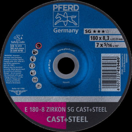 PFERD Dischi da sbavo E 180-8 ZIRKON SG CAST+STEEL