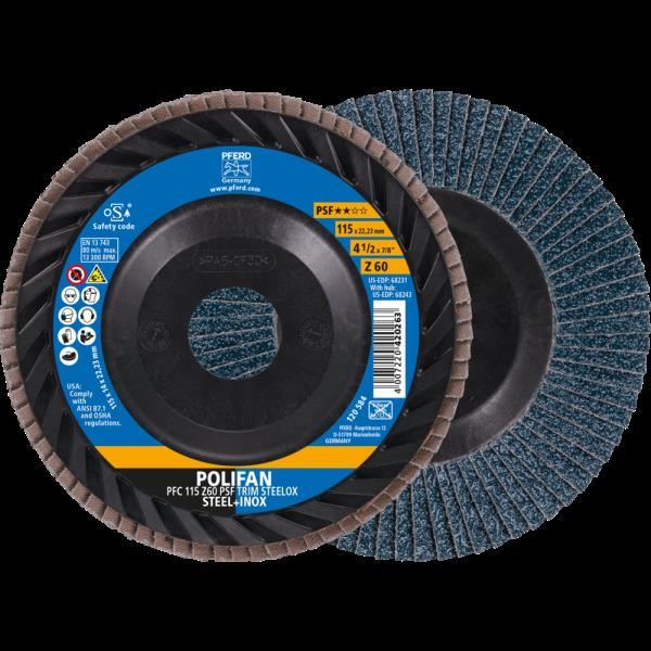 PFERD Dischi lamellari POLIFAN PFC 115 Z 60 PSF TRIM STEELOX