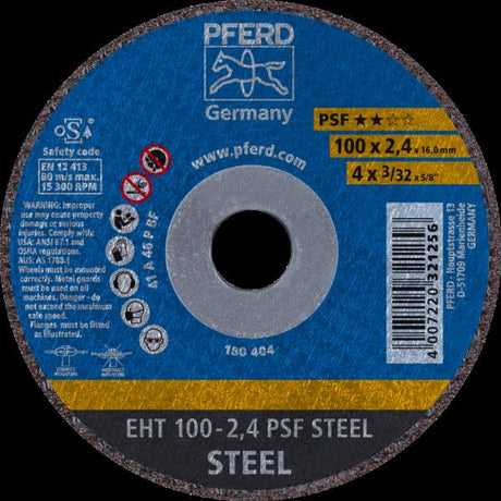 PFERD Dischi da taglio EHT 100-2,4 PSF STEEL/16,0