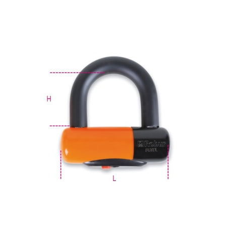 Beta Lucchetti bloccadisco moto, acciaio temprato, PVC antiurto confezionato in blister