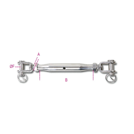 Beta Tenditore a due forcelle con canaula a tubo inox AISI 316
