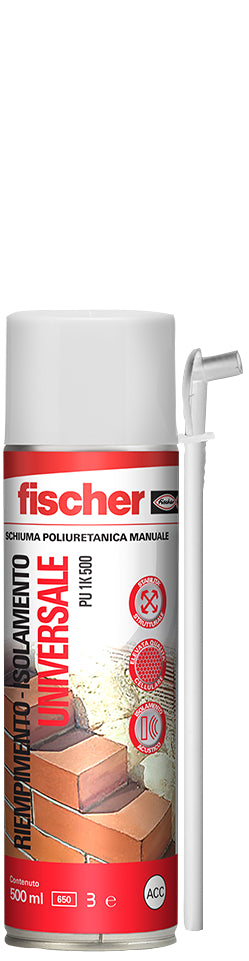 FISCHER PU 1K 500 Schiuma poliuretanica manuale (1 Pz.)