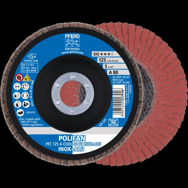 PFERD Dischi lamellari POLIFAN PFC 125 A-COOL 80 SG INOX+ALU