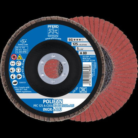 PFERD Dischi lamellari POLIFAN PFC 125 A-COOL 80 SG INOX+ALU