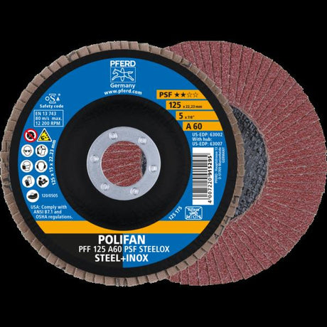 PFERD Dischi lamellari POLIFAN PFF 125 A 60 PSF STEELOX