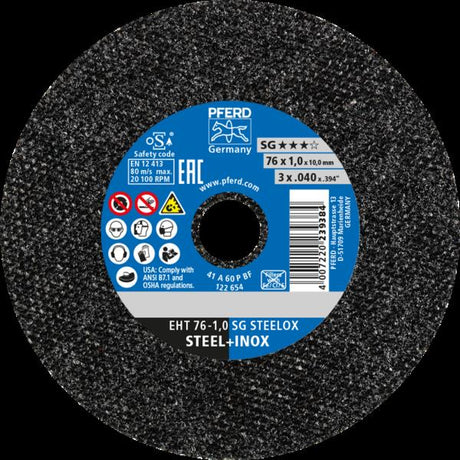 PFERD Dischi da taglio EHT 76-1,0 SG STEELOX/10,0