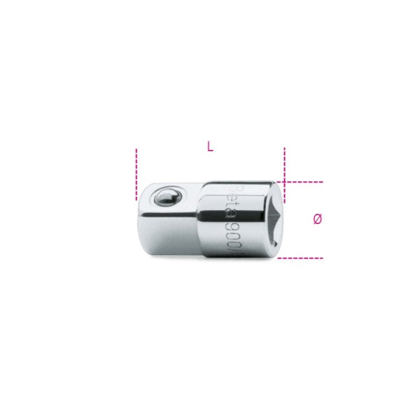 Beta Raccordo con attacco quadro femmina 1/4" e maschio 3/8" cromato