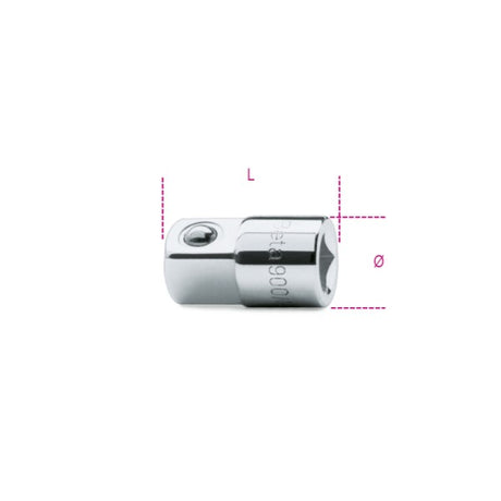 Beta Raccordo con attacco quadro femmina 1/4" e maschio 3/8" cromato