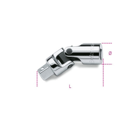 Beta Snodo con attacchi quadri, maschio e femmina 1/4" cromato