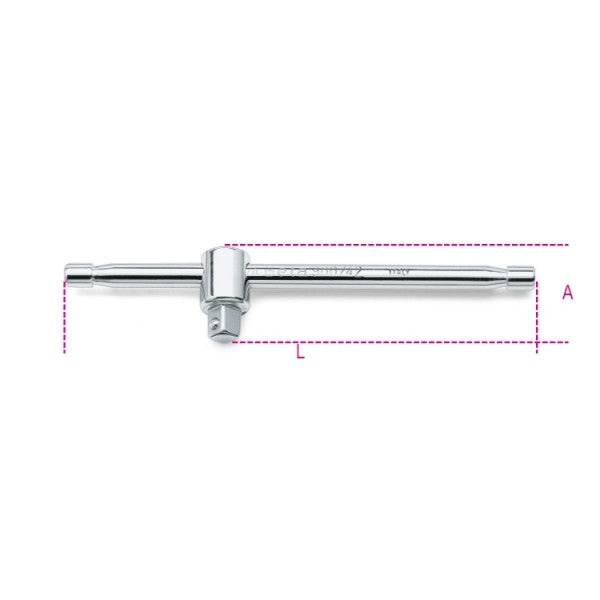Beta Quadro maschio 1/4" con spina scorrevole cromato