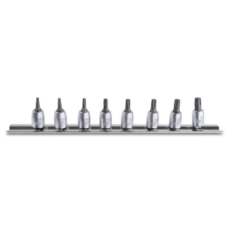 Beta Serie di chiavi a bussola a giravite maschio per viti con impronta Torx® con attacco quadro femmina 1/4" cromate - inserti bruniti