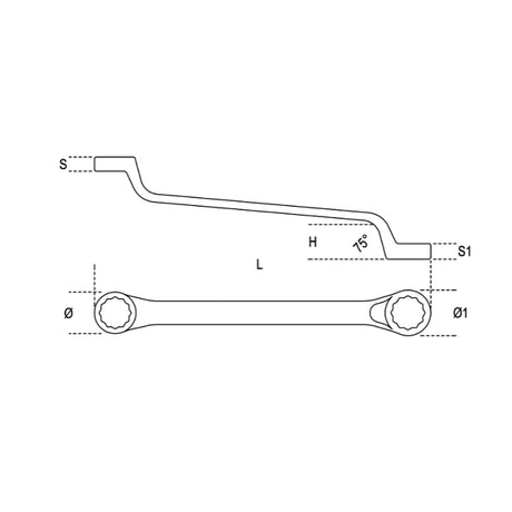 Beta Chiavi poligonali doppie curve profonde cromate