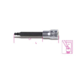 Beta Chiavi a bussola maschio esagonale con estremità sferica con quadro femmina da 3/8" cromate - inserti bruniti