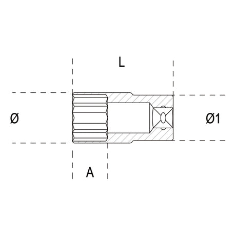 Beta Chiavi a bussola con attacco quadro femmina 3/8", tipo lungo per viti con profilo Torx® cromate