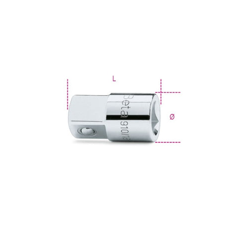 Beta Raccordo con attacco quadro femmina 3/8" e maschio 1/2" cromato