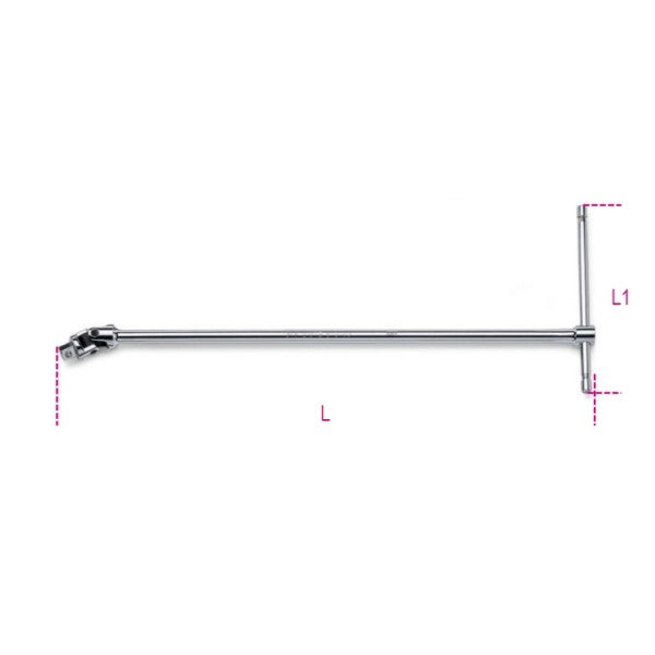 Beta Quadro maschio 3/8" snodato a T cromato