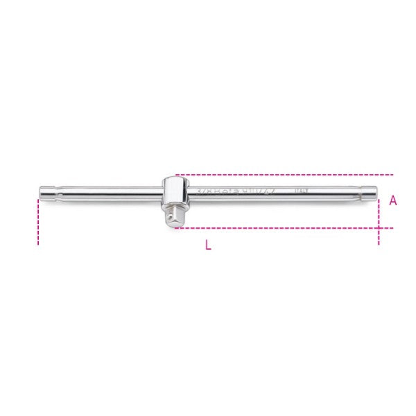 Beta Quadro maschio 3/8" con spina scorrevole cromato