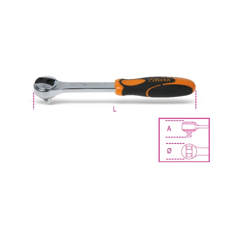 Beta Cricchetto reversibile con attacco quadro maschio 3/8" cromato
