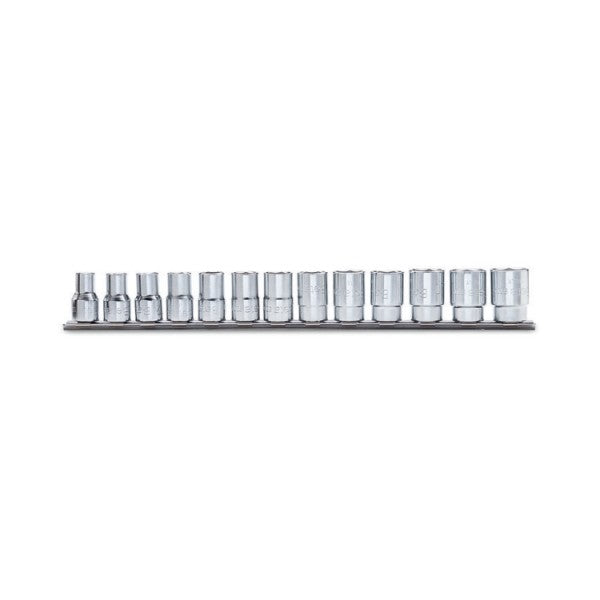 Beta Serie di chiavi a bussola con attacco quadro femmina 3/8" bocca poligonale, cromate