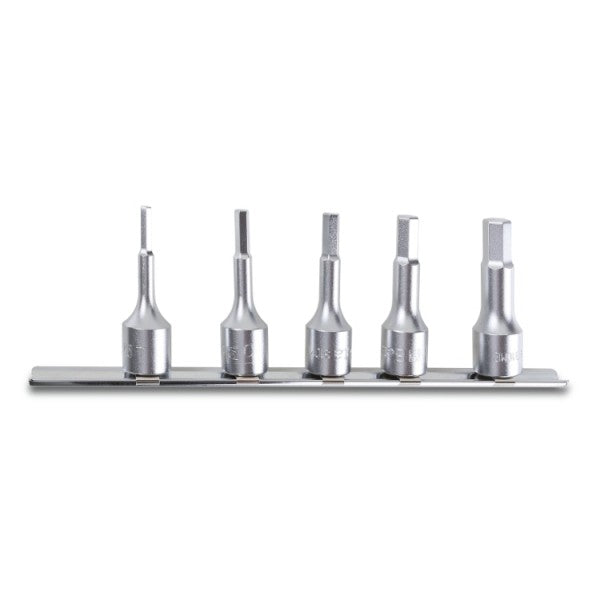 Beta Serie di chiavi a bussola maschio esagonale con attacco quadro femmina 3/8" cromata