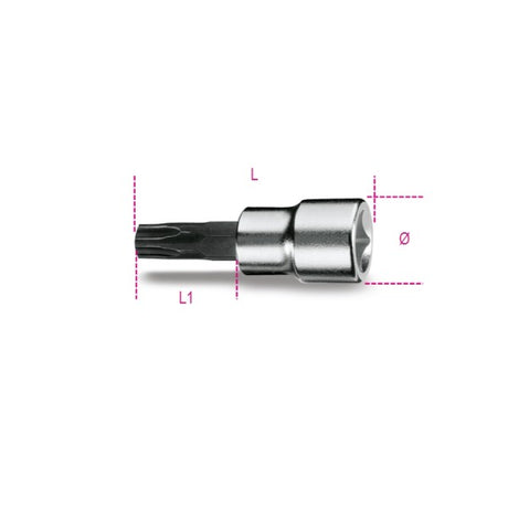 Beta Chiavi a bussola a giravite per viti con impronta pentalobata con attacco quadro femmina 3/8" cromate - inserti bruniti