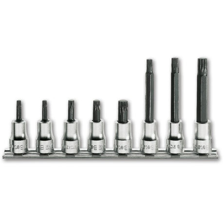 Beta Serie di chiavi a bussola a giravite per viti con impronta pentalobata con attacco quadro femmina 3/8" cromate - inserti bruniti