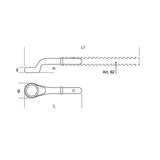 Beta Chiavi poligonali curve con attacco per leva di manovra cromate H-SAFE