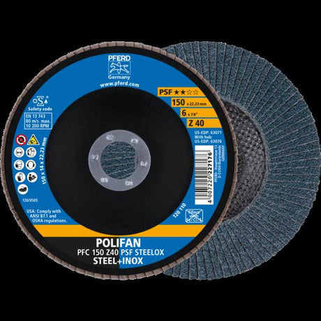 PFERD Dischi lamellari POLIFAN PFC 150 Z 40 PSF STEELOX