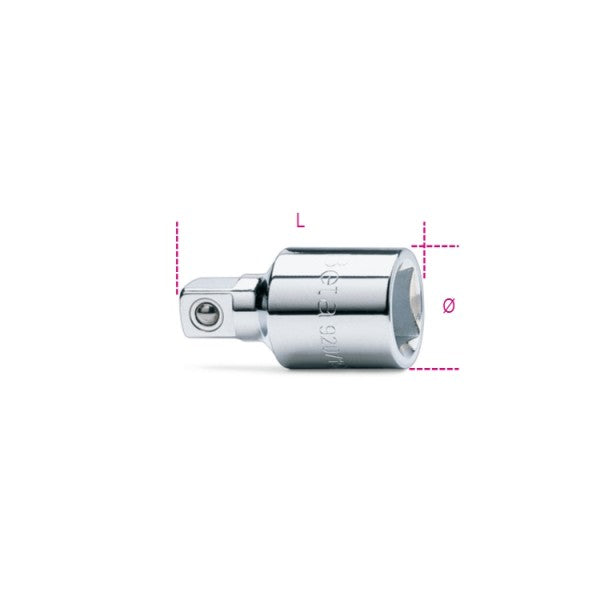 Beta Raccordo con attacco quadro femmina 1/2" e maschio 3/8" cromato