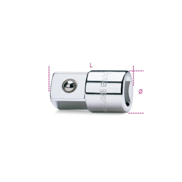Beta Raccordo con attacco quadro femmina 1/2" e maschio 3/4" cromato