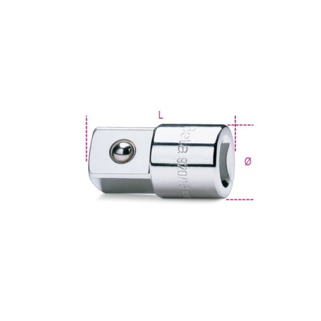 Beta Raccordo con attacco quadro femmina 1/2" e maschio 3/4" cromato