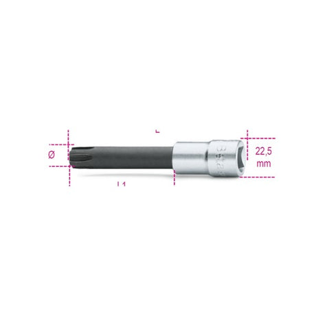 Beta Chiavi a bussola maschio per viti con impronta esascanalata con attacco quadro femmina 1/2" cromate - inserti bruniti