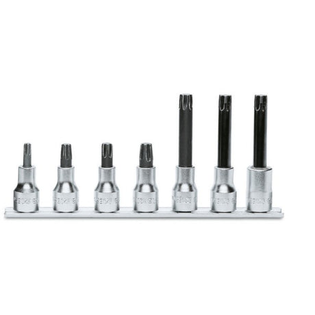 Beta Serie di chiavi a bussola maschio per viti con impronta esascanalata con quadro femmina 1/2" cromate - inserti bruniti