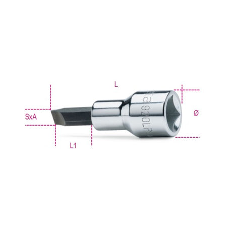 Beta Chiavi a bussola a giravite per viti con intaglio con attacco quadro 1/2" cromate - inserti bruniti