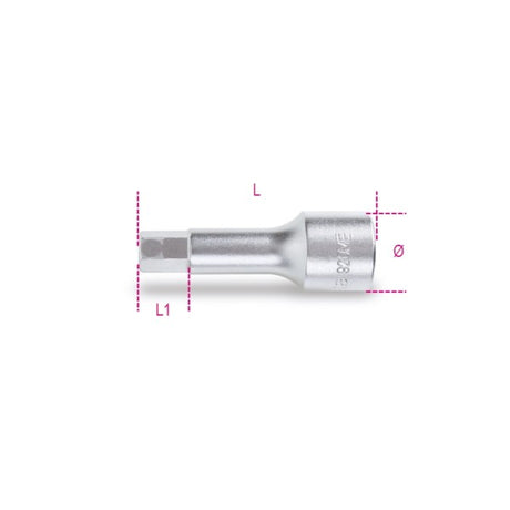 Beta Chiavi a bussola maschio esagonale con attacco quadro femmina 1/2" cromate
