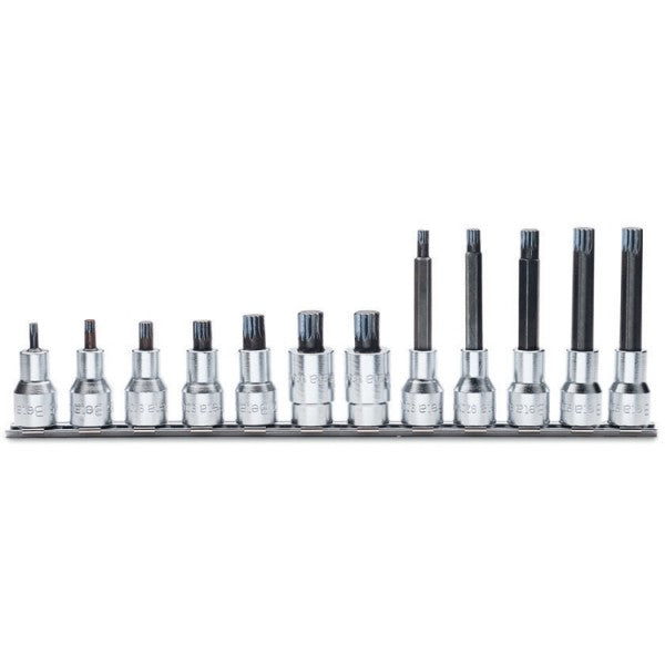 Beta Serie di chiavi a bussola maschio per viti con impronta XZN® con attacco quadro femmina 1/2" cromate - inserti bruniti