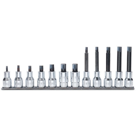 Beta Serie di chiavi a bussola maschio per viti con impronta XZN® con attacco quadro femmina 1/2" cromate - inserti bruniti