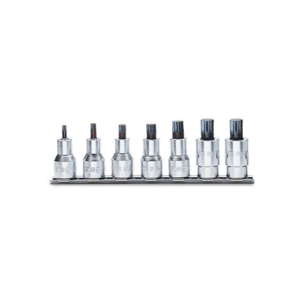 Beta Serie di chiavi a bussola maschio per viti con impronta XZN® con attacco quadro femmina 1/2" cromate - inserti bruniti