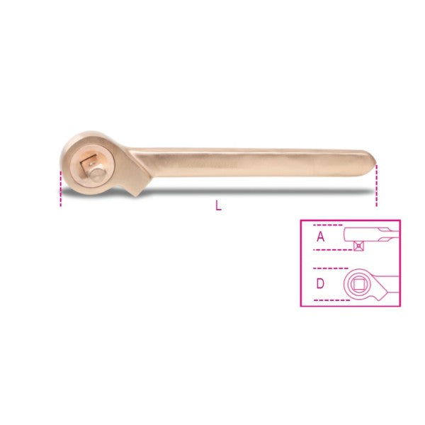 Beta Cricchetto semplice con quadro scorrevole 1/2" antiscintilla