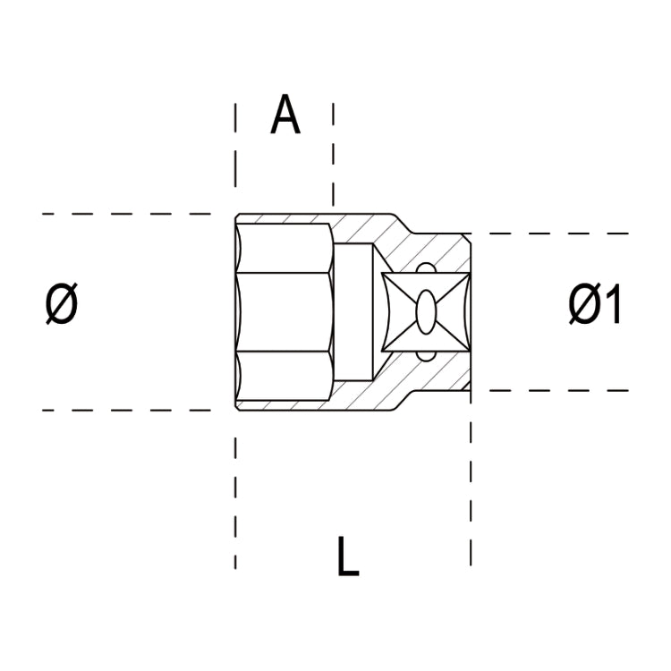 Beta Chiavi a bussola con attacco quadro femmina 3/4" bocca poligonale, cromate