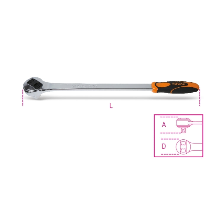 Beta Cricchetto reversibile con attacco quadro maschio 3/4" cromato