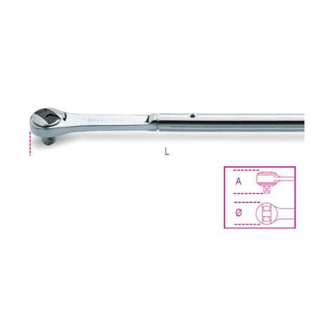 Beta Cricchetto reversibile con attacco quadro maschio 1" cromato