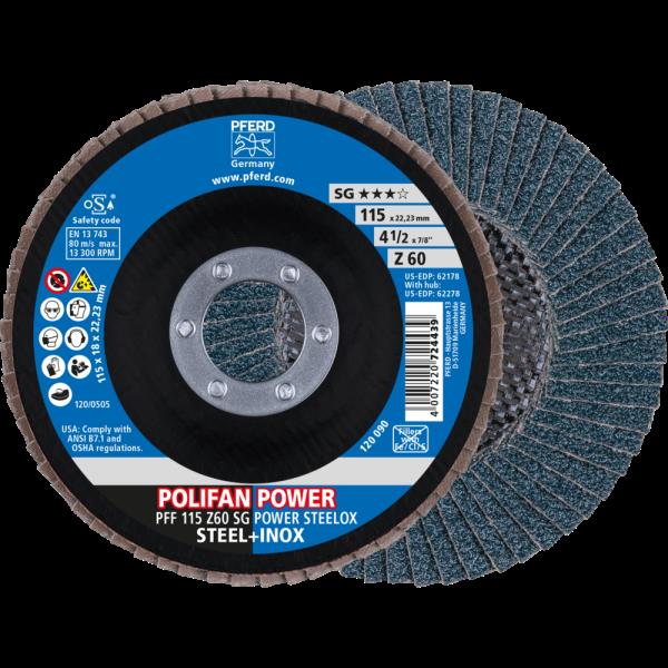 PFERD Dischi lamellari POLIFAN PFF 115 Z 60 SG POWER STEELOX