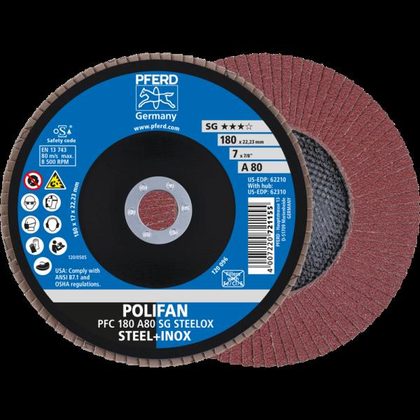 PFERD Dischi lamellari POLIFAN PFC 180 A 80 SG STEELOX