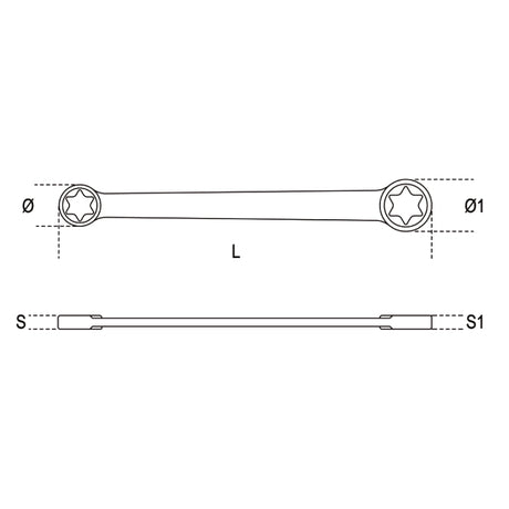 Beta Chiavi poligonali doppie diritte, per viti con profilo Torx® cromate