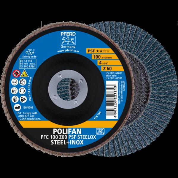 PFERD Dischi lamellari POLIFAN PFC 100 Z 60 PSF STEELOX/16,0