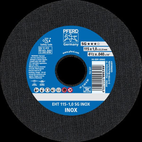 PFERD Dischi da taglio EHT 115-1,0 SG INOX