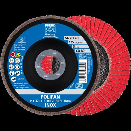 PFERD Dischi lamellari POLIFAN PFC 125 CO-FREEZE 80 SG INOX